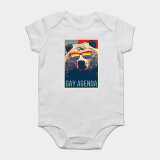 Gay Agenda Bear Baby Bodysuit